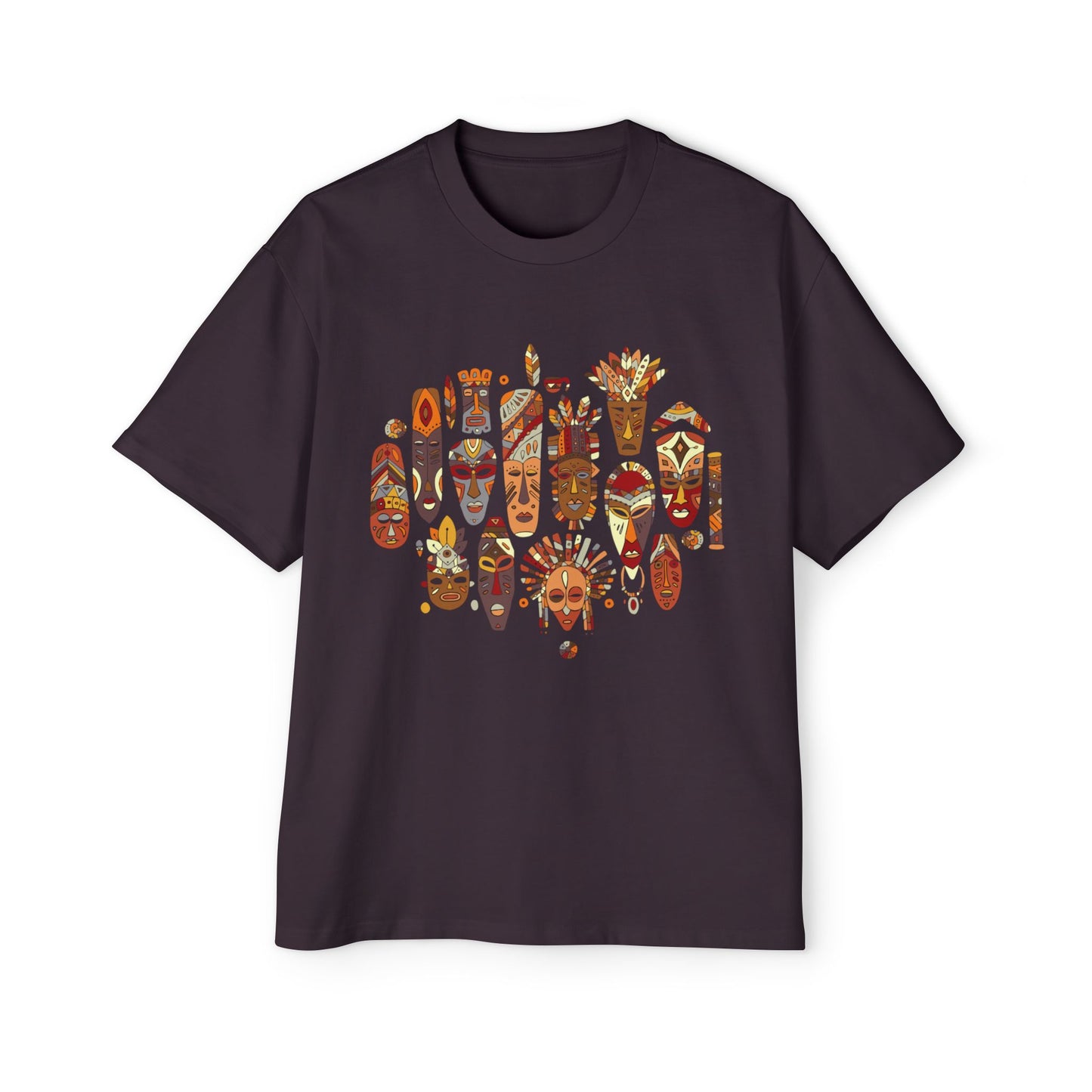 Heavy Oversized T-shirt: African masks