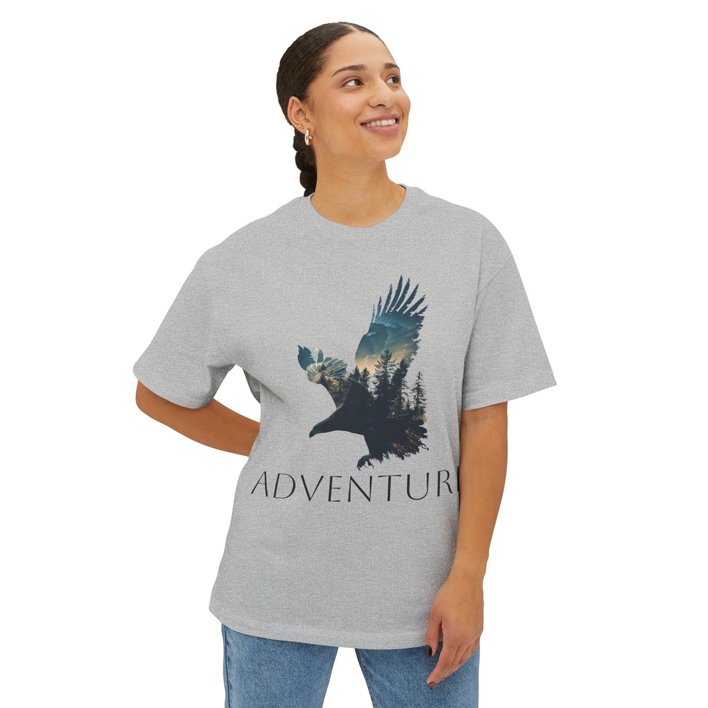 Oversized Box Tee Shirt: Adventure eagle