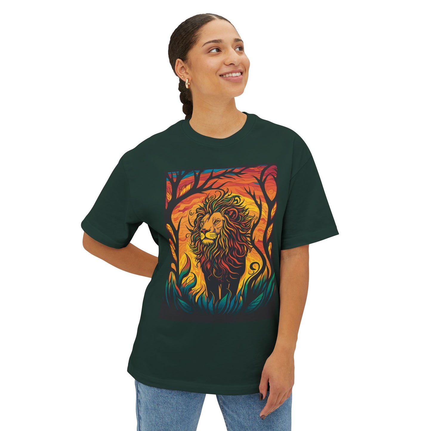 Unisex Oversized Boxy T-shirt: The Lion