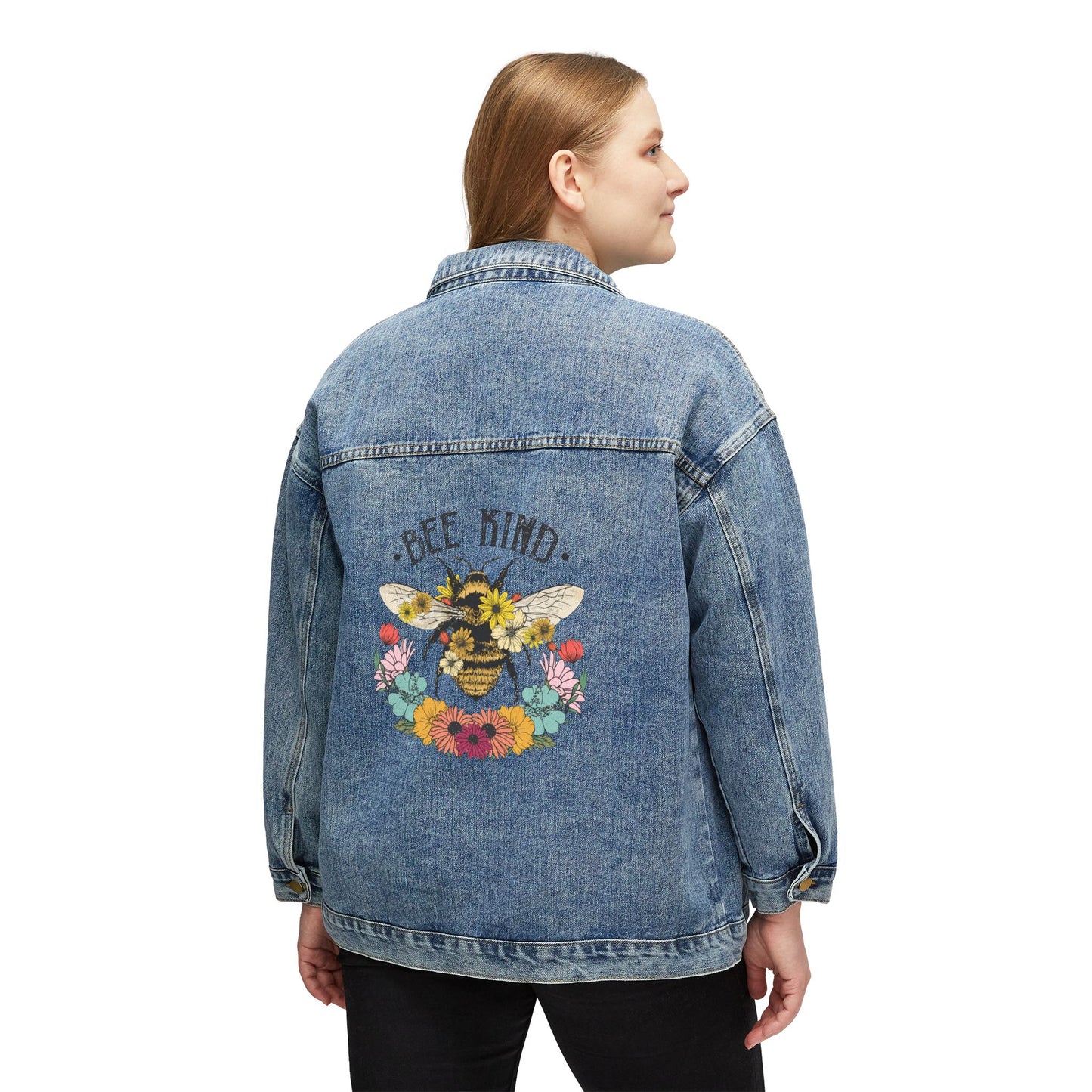 Women's Denim Jacket: Bee kind