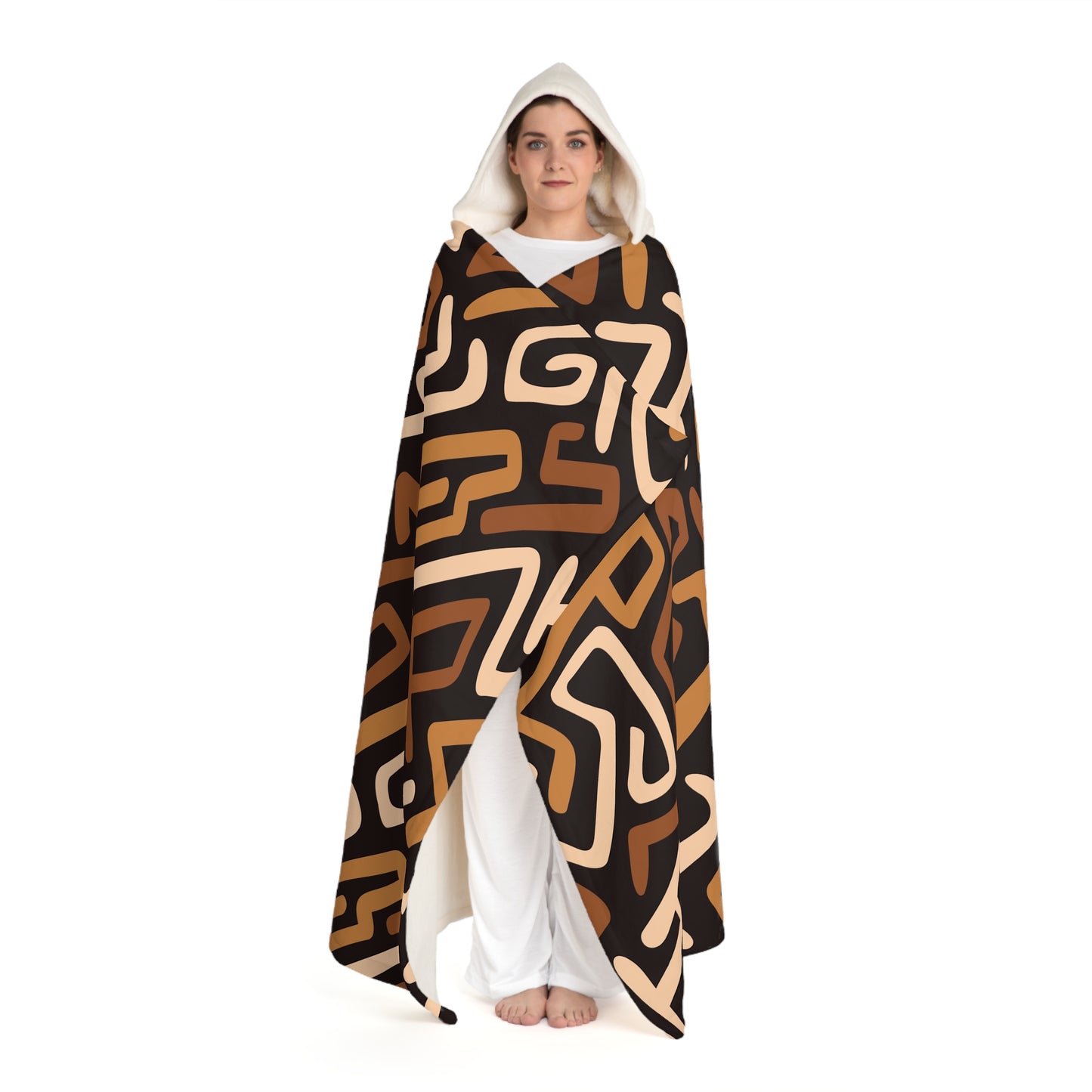 Hooded Sherpa Blanket: Chocolate