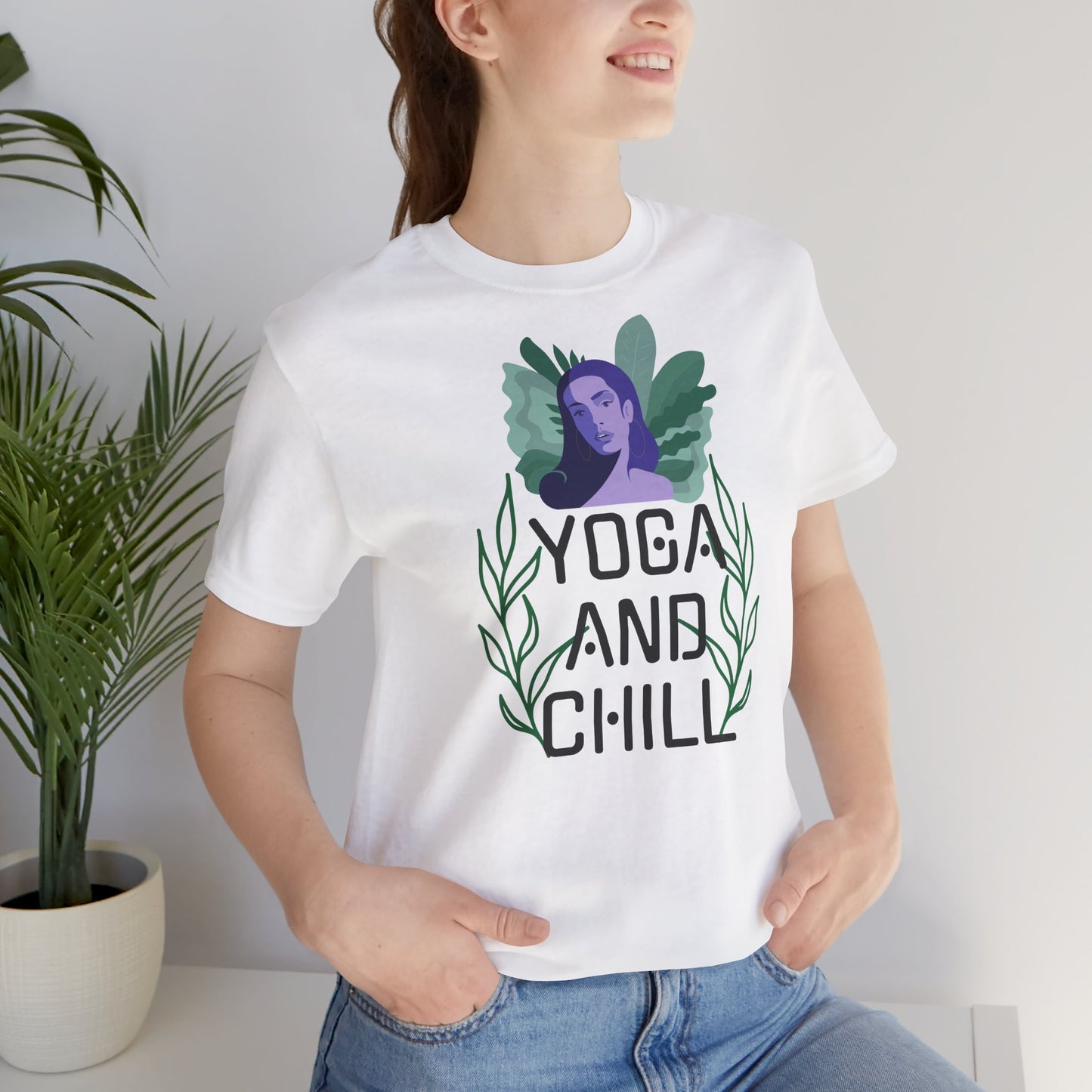 Casual Unisex Tee : Yoga and chill