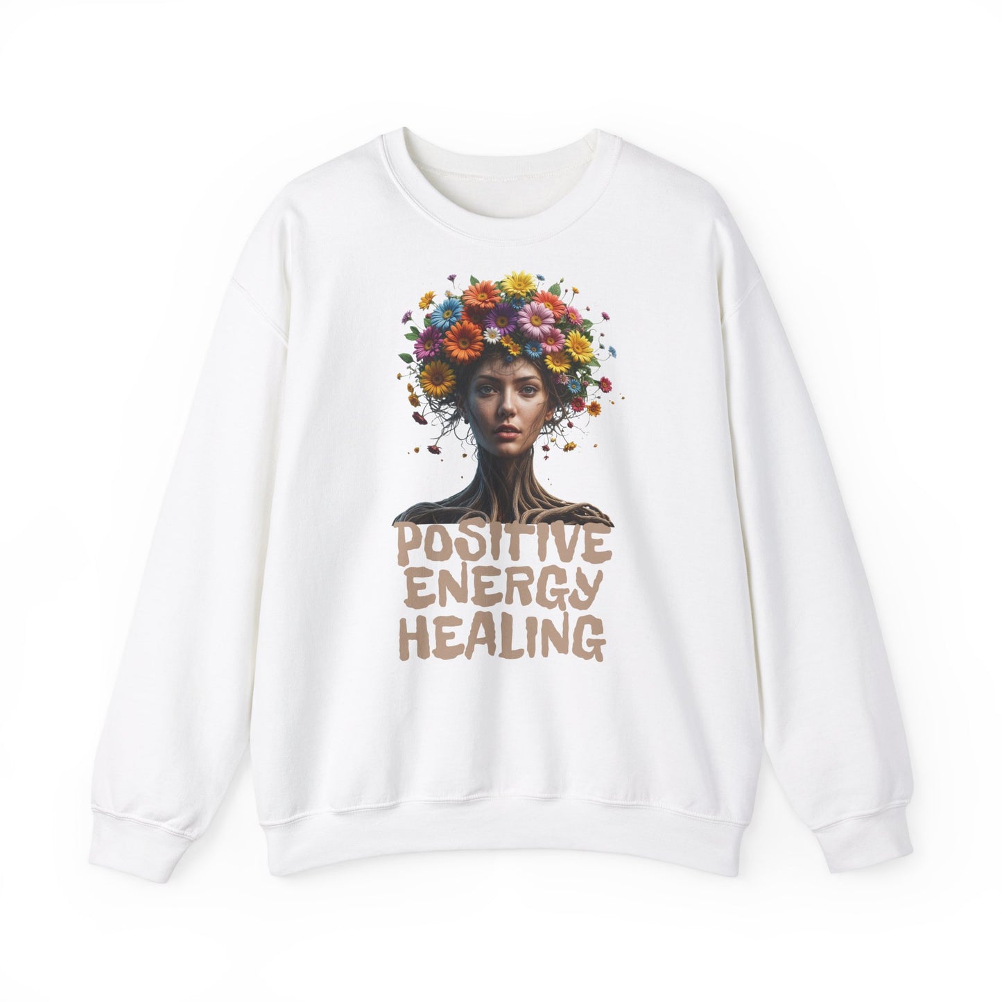 Whiote sweatshirt for women healing.