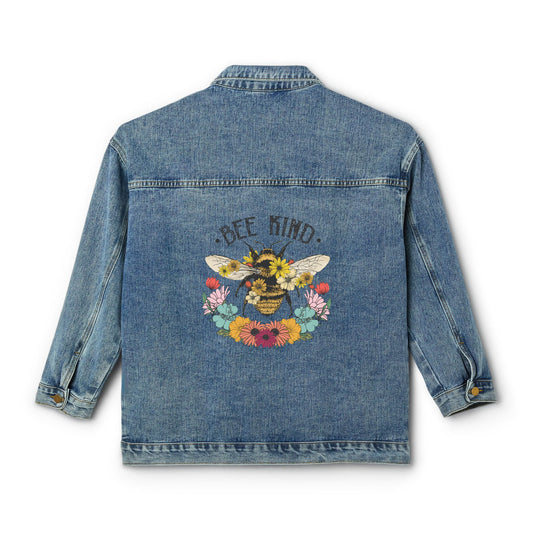 Women's Denim Jacket: Bee kind