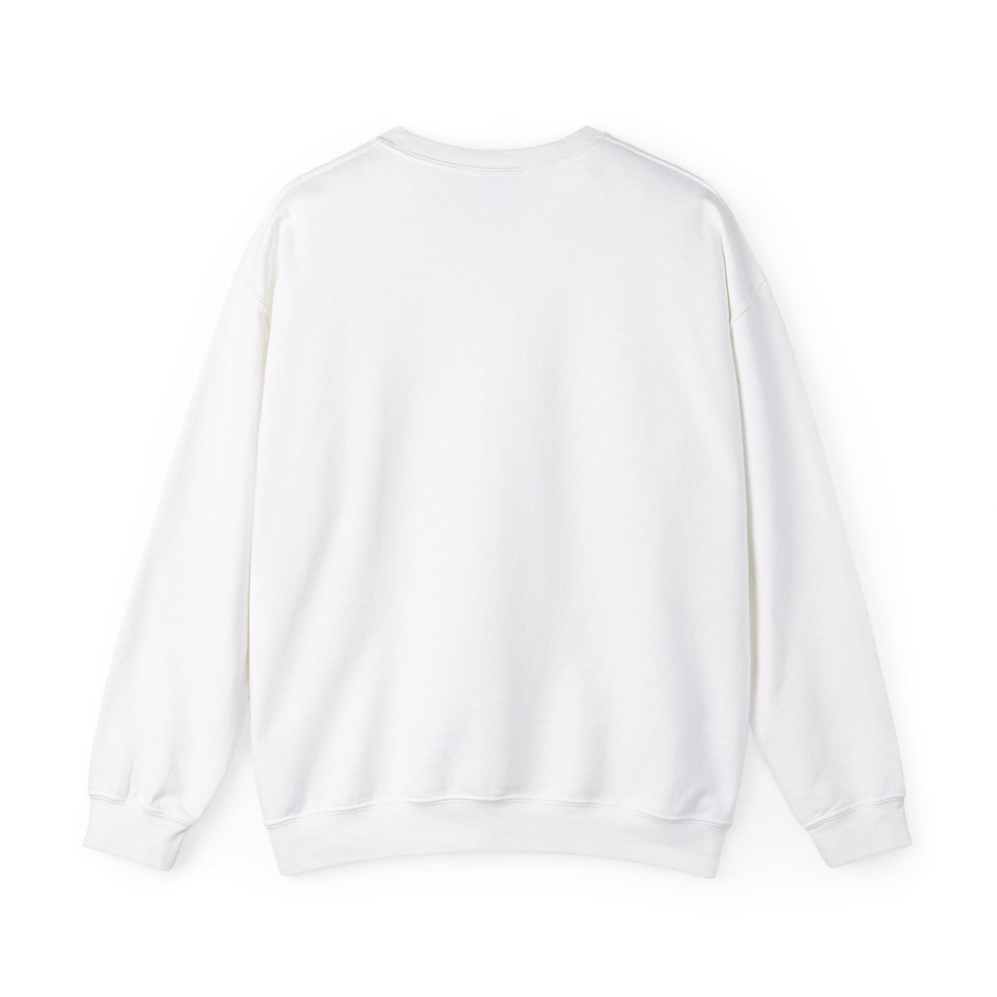 White sweatshirt.