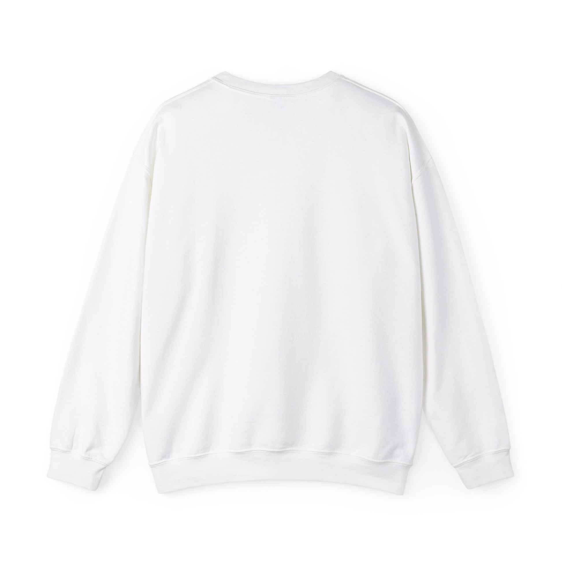 White sweatshirt.