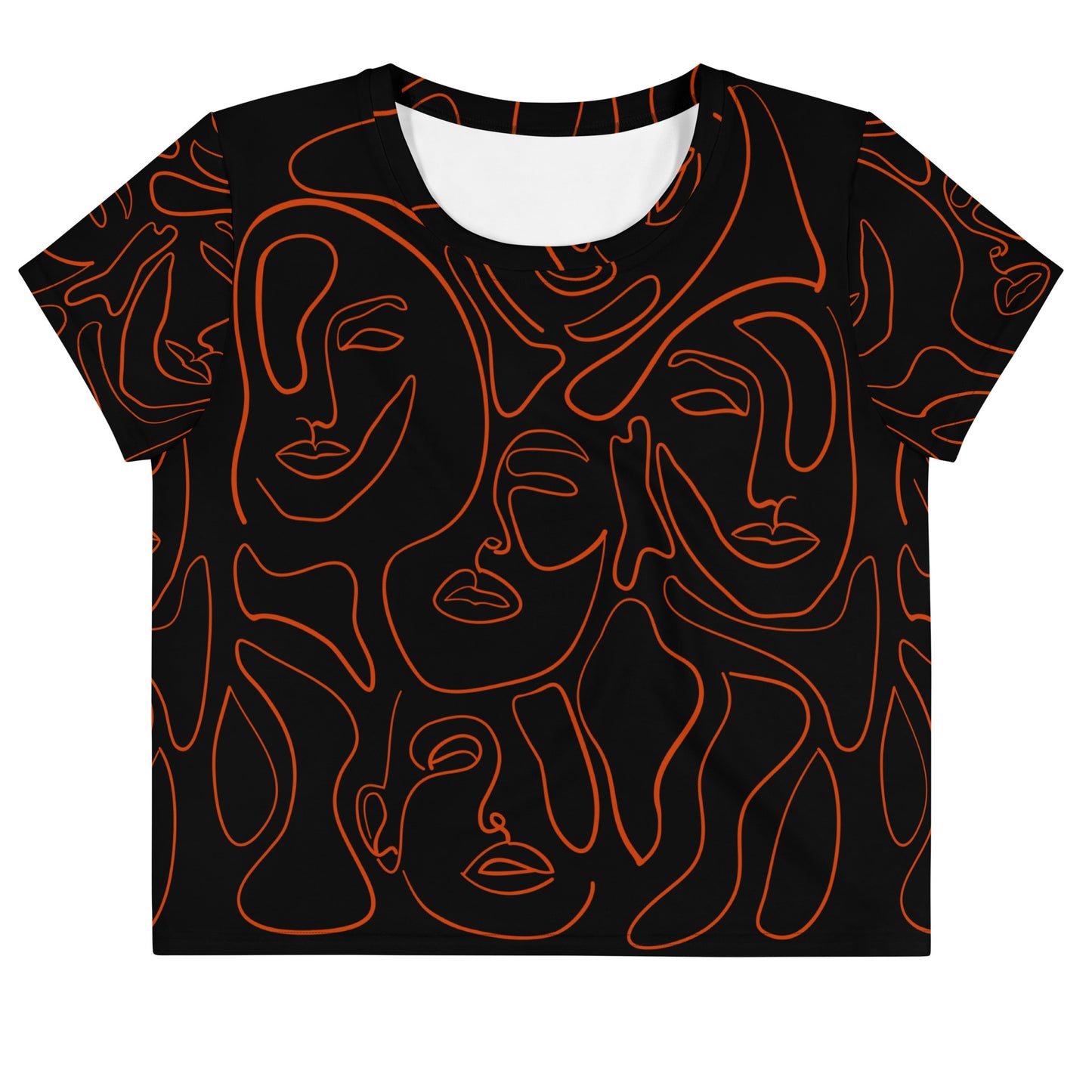 Crop top with faces print.