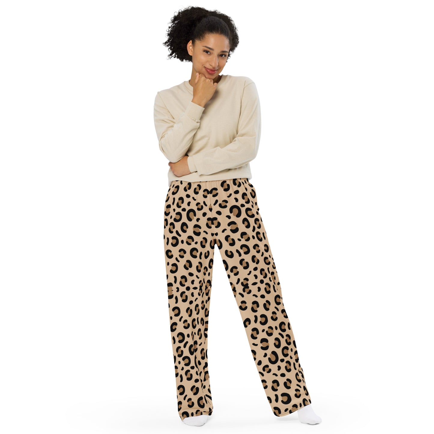 Leopard print pants.