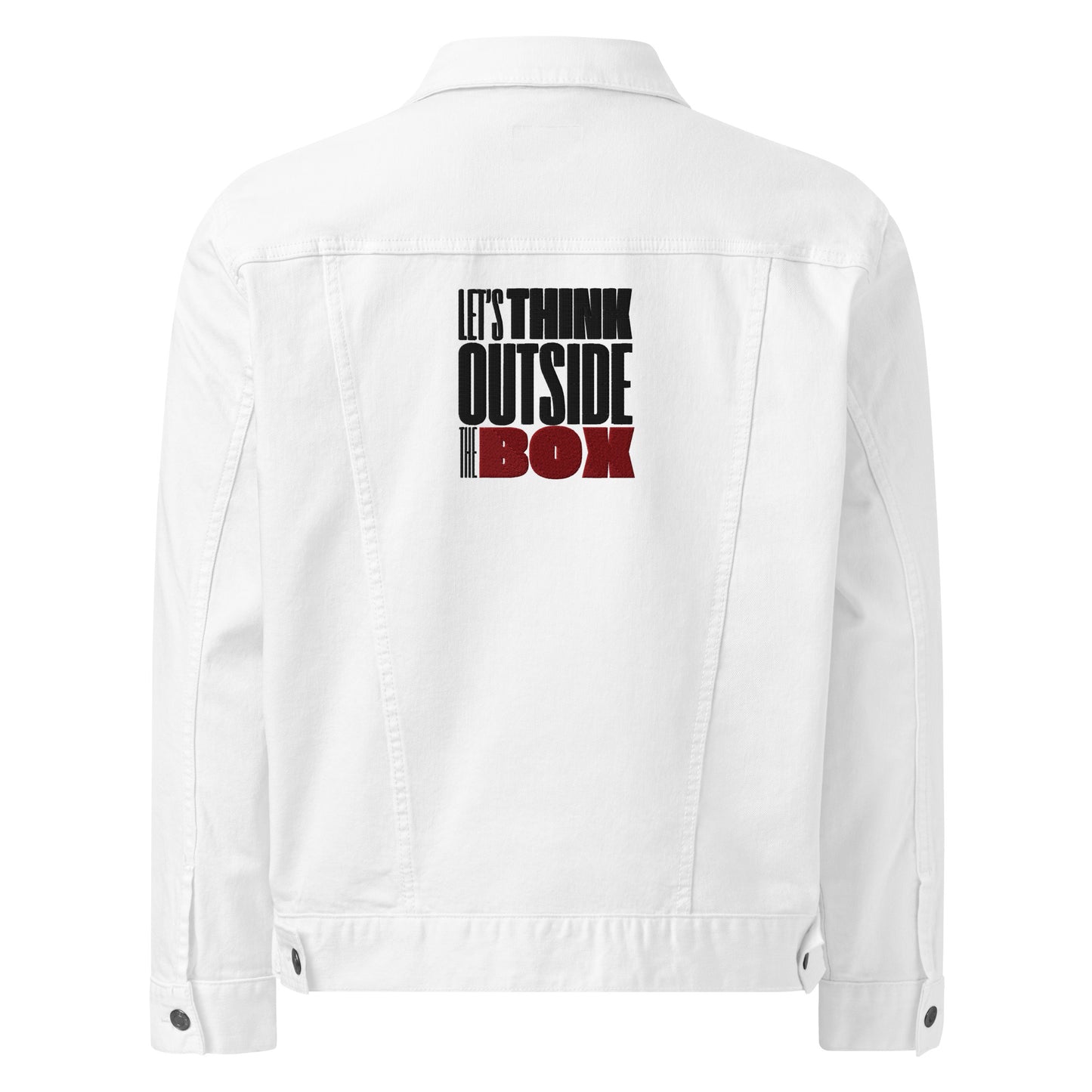 Lets´thibk out of the box white denim jacket.